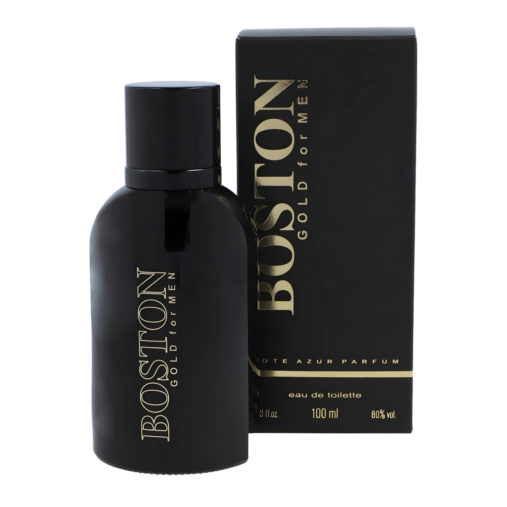 Perfumy męskie Boston Gold Cote Azur – woda perfumowana 100 ml w złotym opakowaniu z eleganckim flakonem