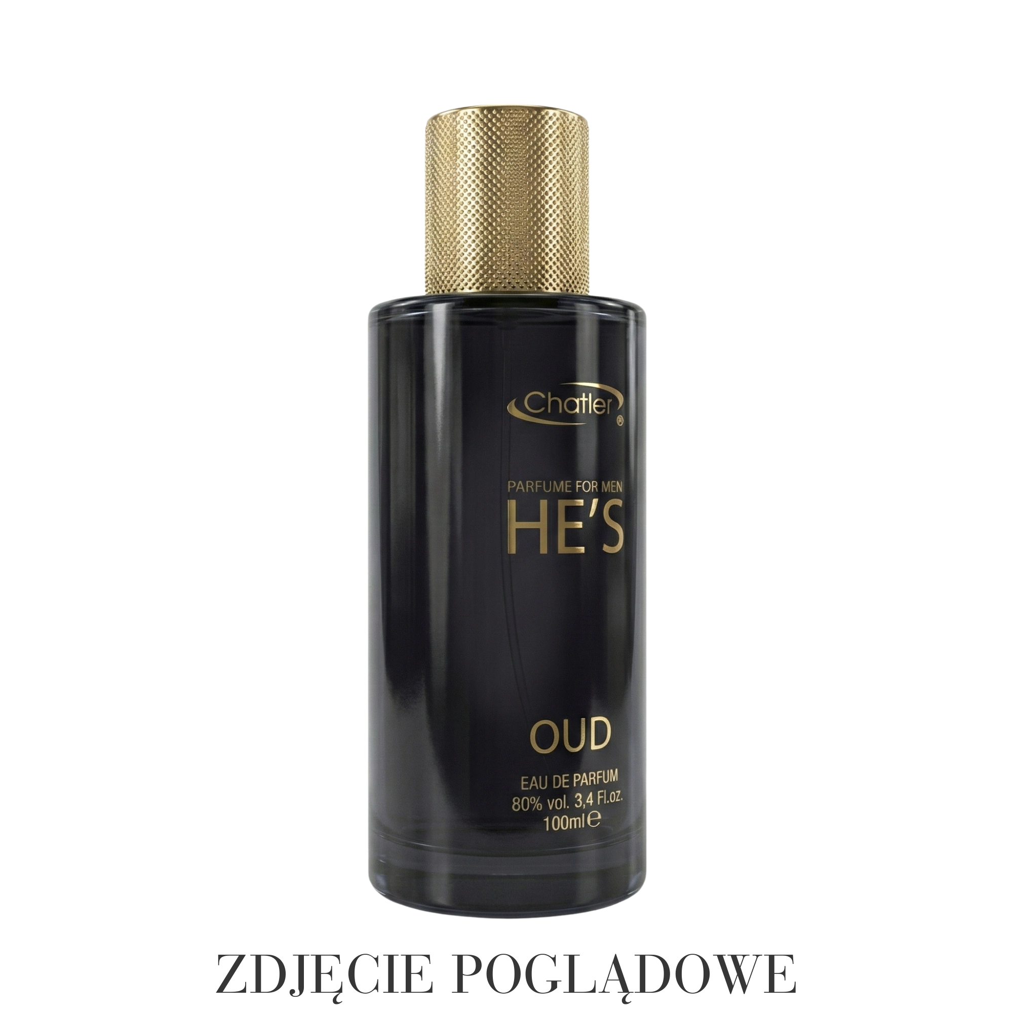 Perfumy męskie He's oud Chatler – woda perfumowana 100 ml w eleganckim, ciemnym flakonie